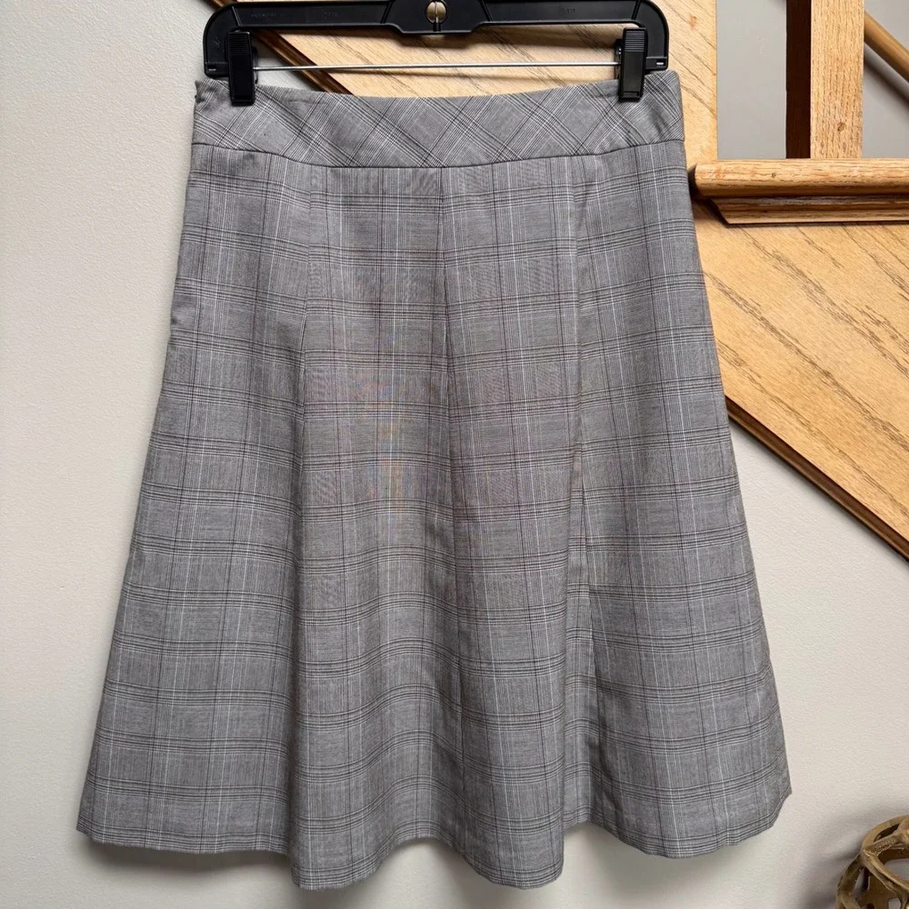 COVINGTON Womens‎ Gray Glen Plaid A Line Stretch Career Skirt 4 Preppy Academia